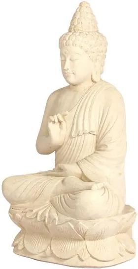 Escultura Buddha de Pedra Branca 70cm