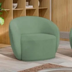 Poltrona para Sala de Estar Giratória Orgânica Garbin Z08 Boucle Verde