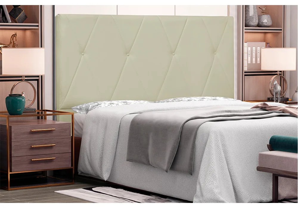 Cabeceira Aquilla Para Cama Box King 195 cm Corino - D'Rossi - Bege