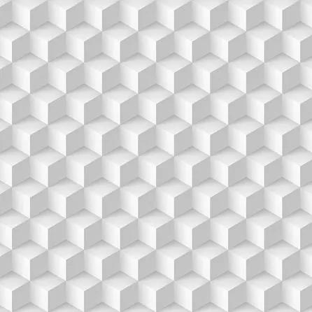 Papel De Parede Adesivo 3D Cubos Branco E Cinza 223036177