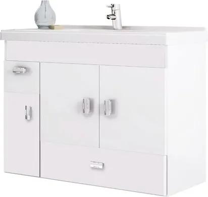 Gabinete para Banheiro 80cm MDF Orquídea Branco 78,8x59x35cm - Cozimax - Cozimax