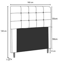 Cabeceira Cama Box Casal Queen 160cm Luna I02 Sintético Marrom - Mpoze