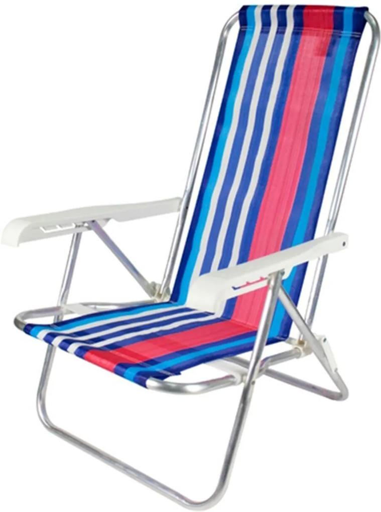 Cadeira Reclinável 4 Posições Alumínio Multicolorido Belfix Azul