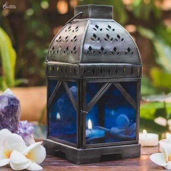 Lanterna Decorativa Indiana Azul
