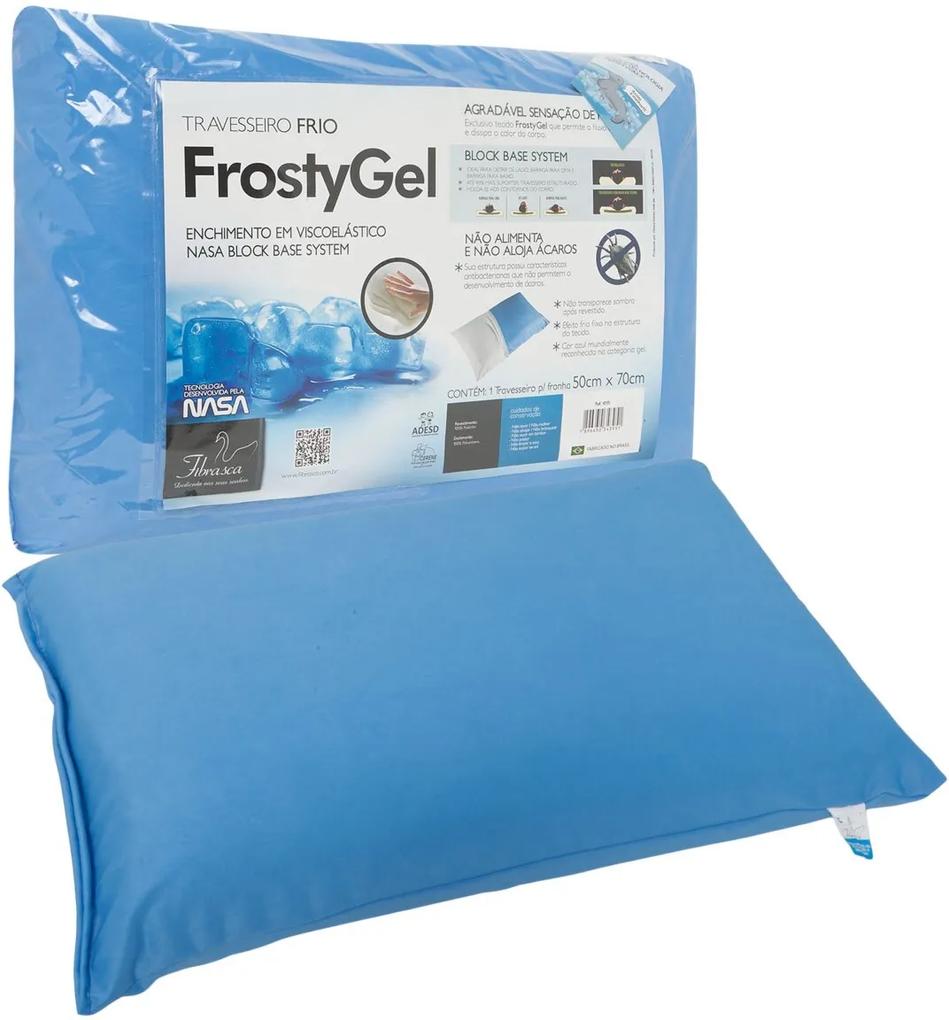Travesseiro Fibrasca Frostygel Nasa Viscoelástico Block Base System 50X70cm Azul
