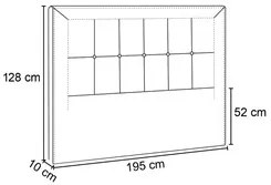 Cabeceira Cama Box Casal King 195cm Paolla P02 Facto Pérola - Mpozenat