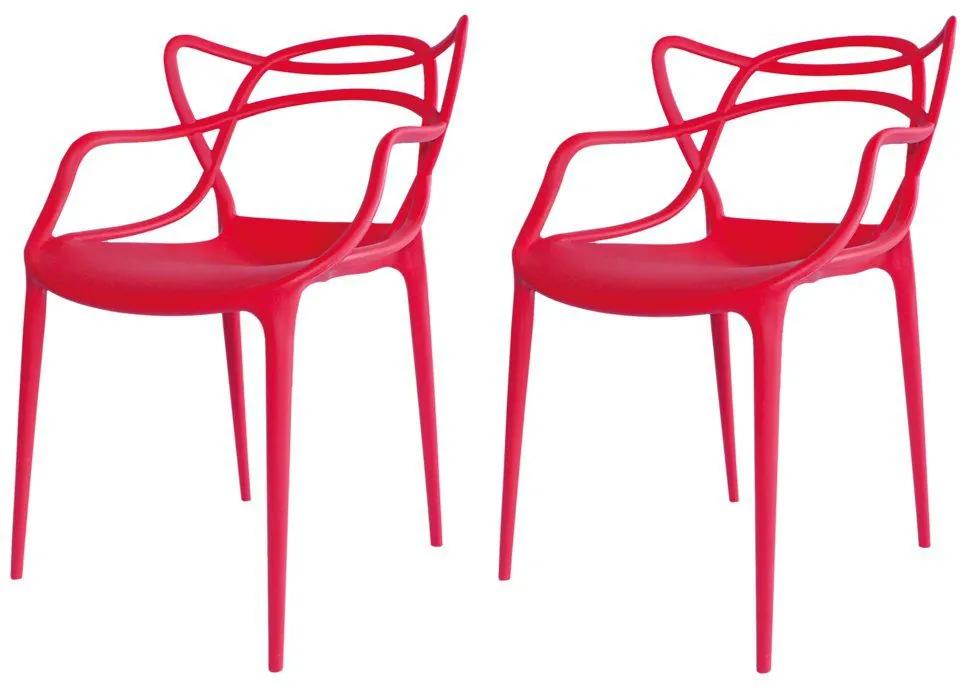 Kit 02 Cadeiras Decorativa Amsterdam Vermelho - Facthus