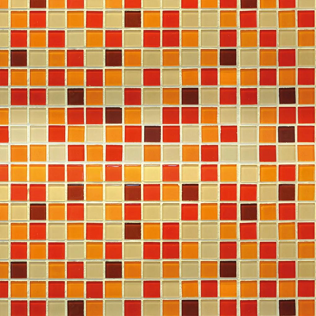 Papel de Parede pastilha laranja bege e vermelho 0.52m x 3.00m