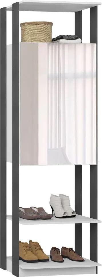 Closet 2 Portas Com Espelho 70 cm Branco/Espresso - Bentec