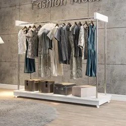 Kit 2 Módulos Closet Arara Expositor com Rodízios Aço Cromado D08 Bran