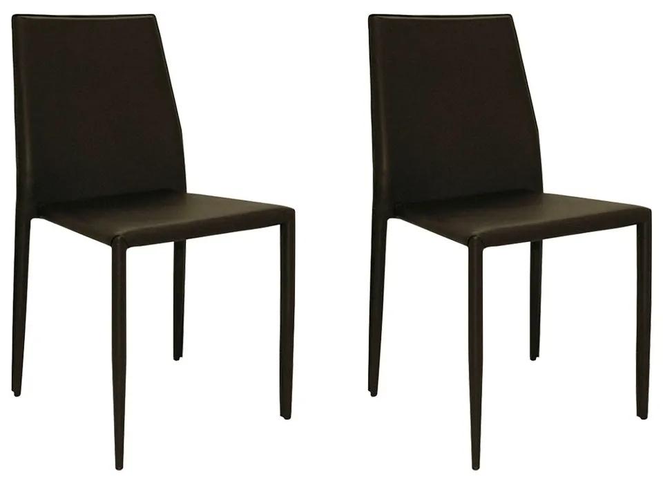 Kit 2 Cadeiras Decorativas Sala e Cozinha Karma PVC Marrom G56 - Gran Belo