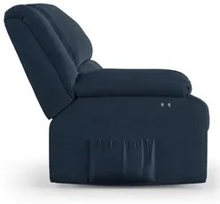 Poltrona do Papai Reclinável Pietra Power Touch Massagem FH9 Veludo Az