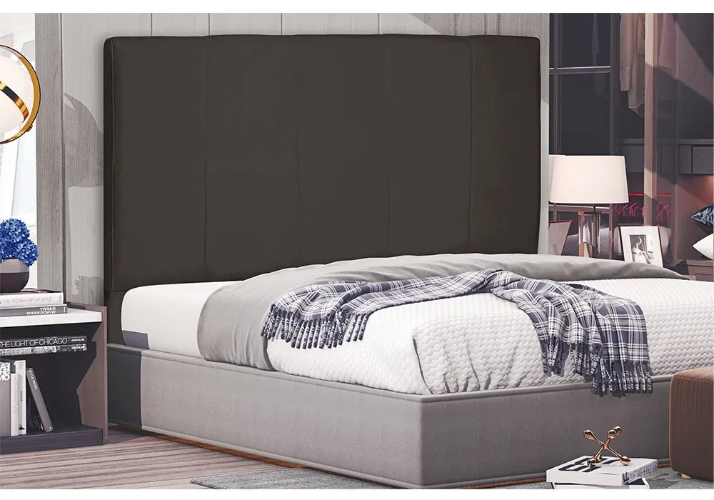 Cabeceira Arizona Para Cama Box King 195 cm Suede Café - D'Rossi