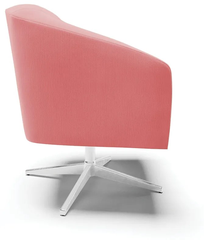Poltrona Decorativa Giratória Cromada Stella Suede D03 - D'Rossi - Rose