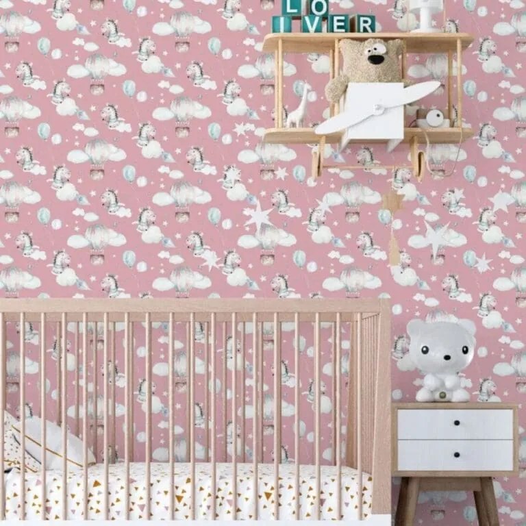 Papel Adesivo Infantil Rosa Dcorando Quarto Menina