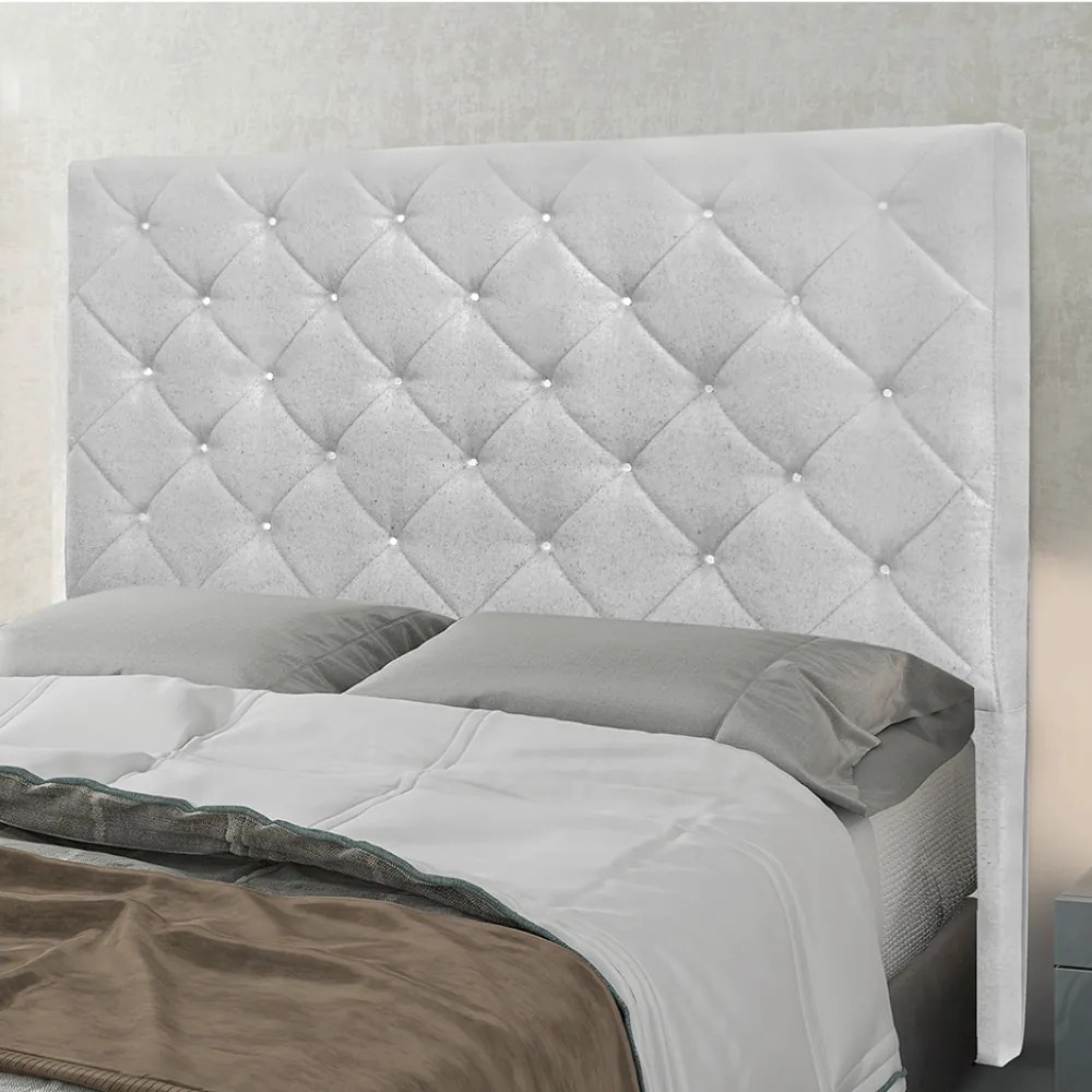 Cabeceira Cama Box Solteiro 90 cm Tania Linho Grigio S04 - D'Rossi