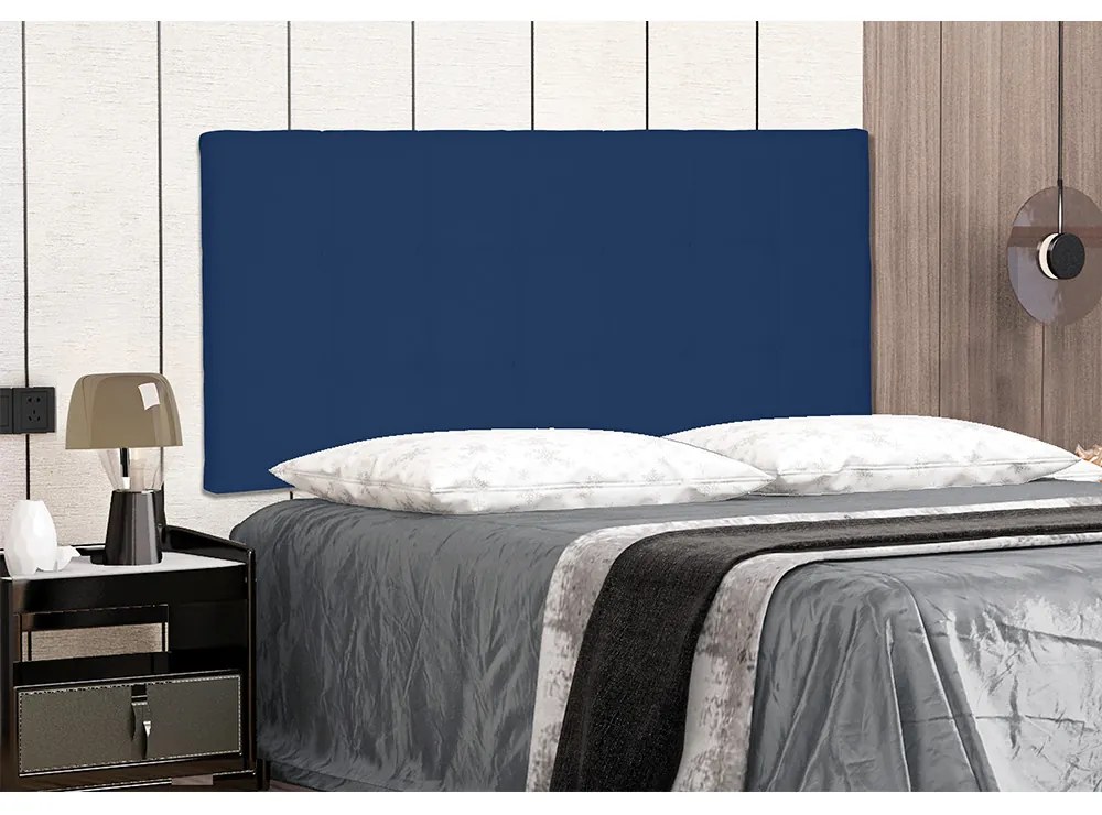 Cabeceira Painel Verona Para Cama Box Solteiro 90 cm Suede - D'Rossi - Azul Marinho