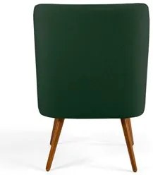 Poltrona Decorativa Pés Palito Madeira Pérsia Veludo C-303 Verde Musgo