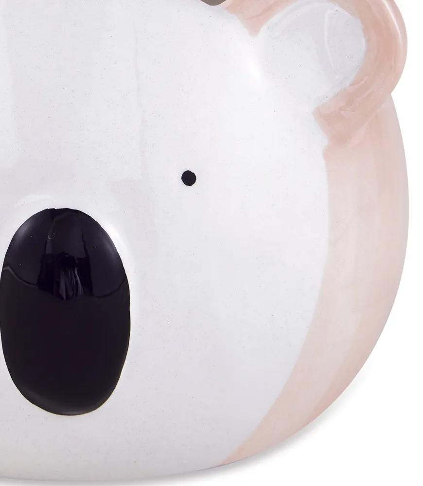 Cachepot "Coala" em Cerâmica Branco e Rosê 11,5x16 cm - D'Rossi