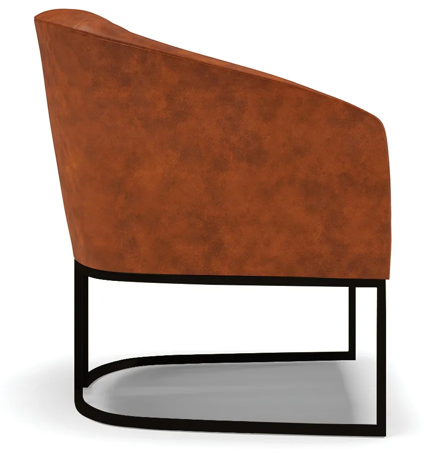 Poltrona Decorativa Industrial Preto Kit 2 Stella Sintético PU D03 - D'Rossi - Nozes