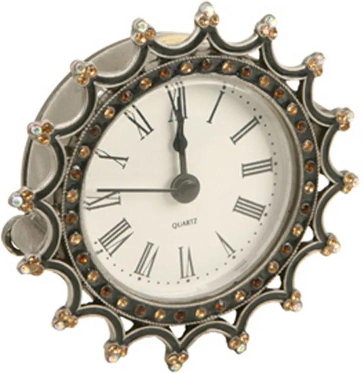 Relógio de Mesa Decorativo  de Metal com Strass III
