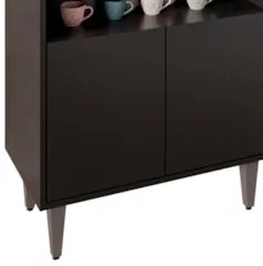 Balcão Aparador Buffet Cantinho do Café 71cm Lice Z34 Preto - Mpozenat