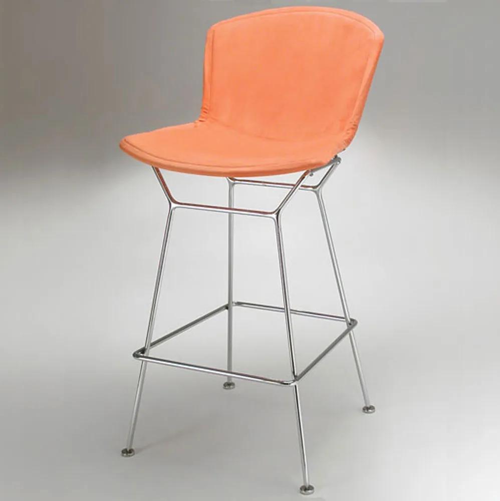 Cadeira Bar Bertóia Capa Látex Aço Inox Clássica Design by Harry Bertoia