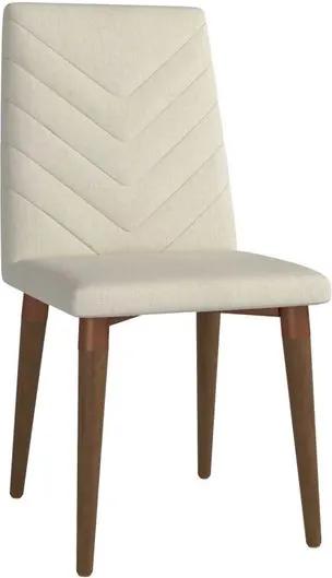 Cadeira de Jantar Seymor Linho Bege Claro  - Wood Prime PV 32691