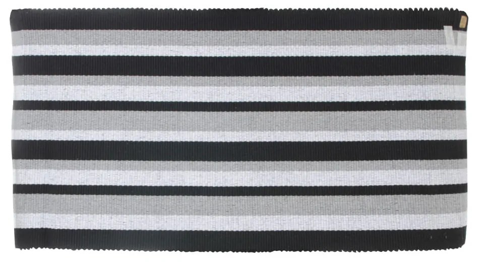 Tapete Tear Retangular Pedal Preto e Branco - 0,70cm X 1,30m