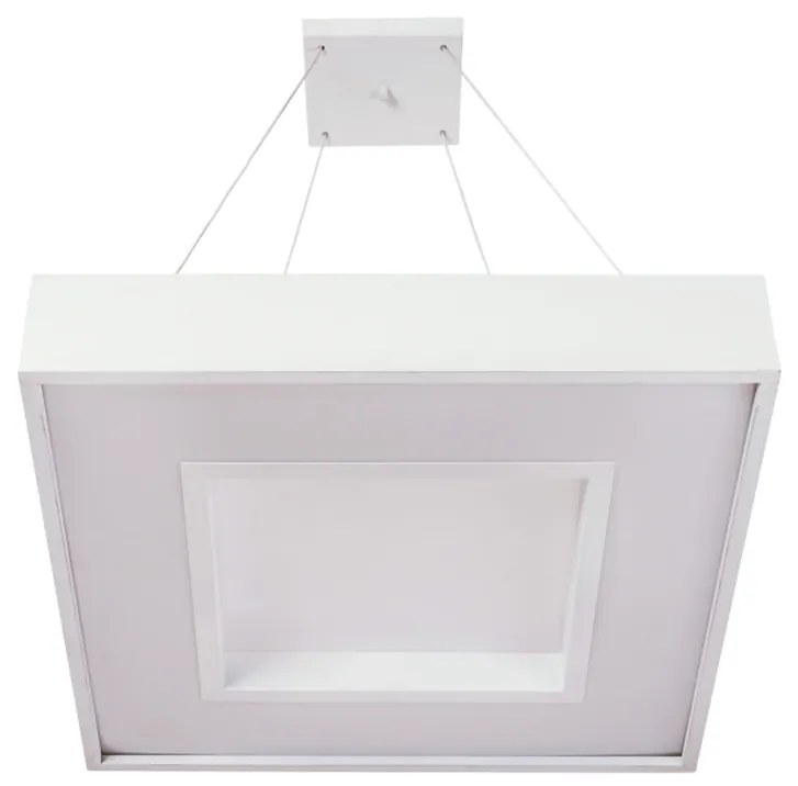 Pendente Meg 48X48Cm Led 36,8W Bivolt / Base Fechada | Usina 19031/48 (AV-M - Avelã Metálico, 3000k)