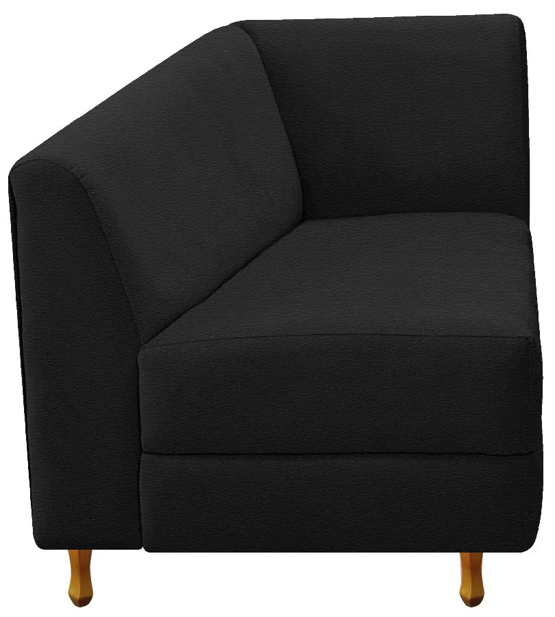 Recamier Valéria 140cm Lado Esquerdo Corano Preto - ADJ Decor