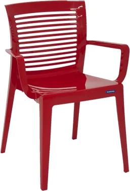 Cadeira Victória encosto vazado horizontal com braços vermelha Tramontina 92042040