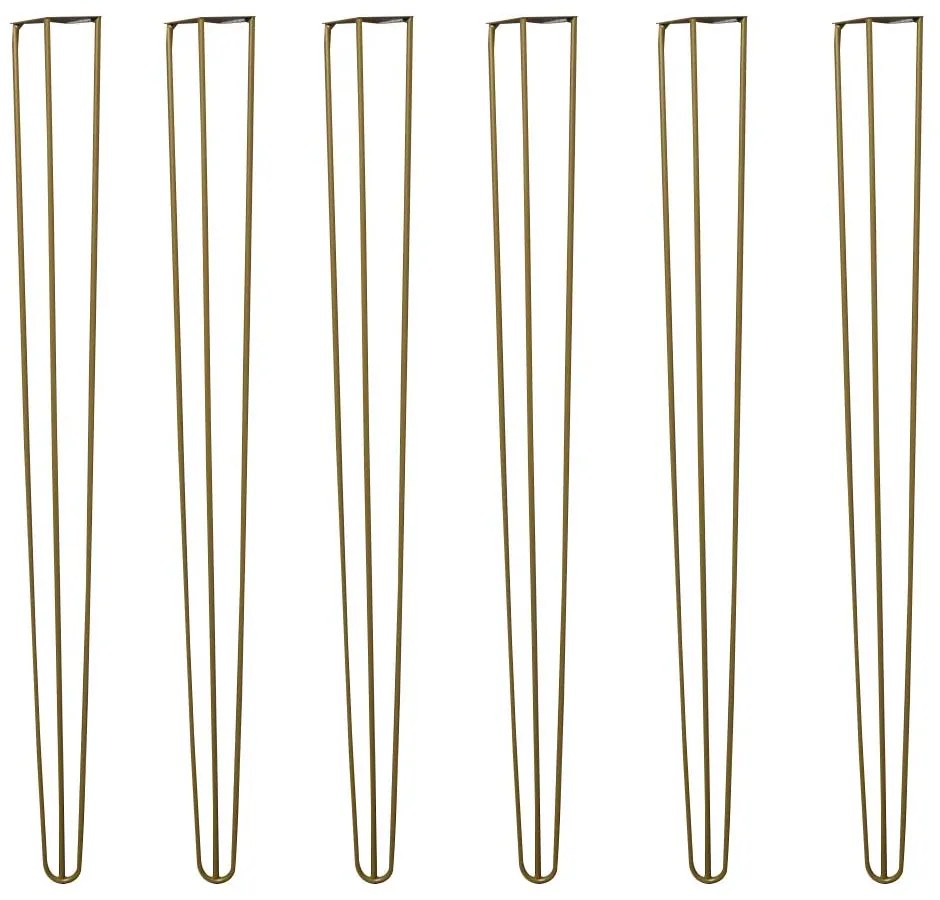 Kit 6 Pés de Metal 90 CM Hairpin Legs Aparador e Mesa de Canto Dourado G41