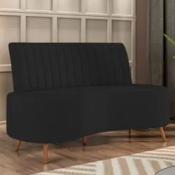 Sofá 2 Lugares para Sala Living 160cm Pés Palito Tamar Z08 Veludo Pret