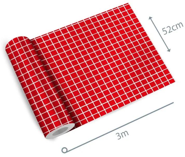 Papel de parede adesivo pastilha vermelha
