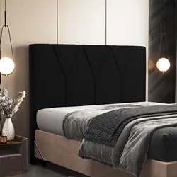 Cabeceira Cama Box Solteiro 100cm Aura Suede W01 Preto - Mpozenato