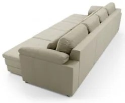 Sofá Retrátil 4 Lugares Para Sala 379cm Dijon Couro Creme S07 - Mpozen
