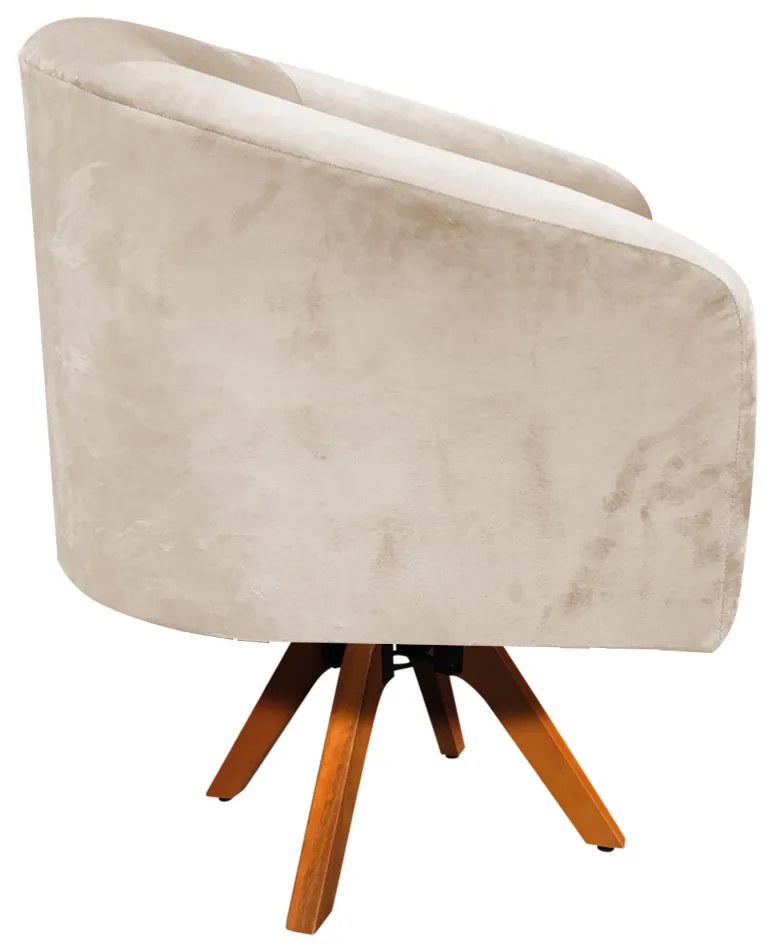 Poltrona Decorativa Giratória MM30 Kit 2 Stella Suede Bege D03 - D'Rossi