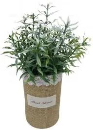 Vaso com Planta Artifiícial de Plástico Verde 6,5x21cm NDI ST50199