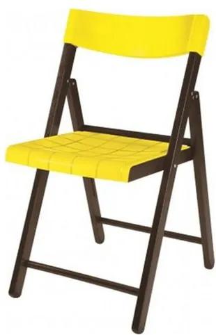 Cadeira Potenza Dobravel Tabaco Com Plastico Amarelo- 20644 Sun House