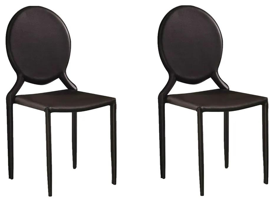 Kit 2 Cadeiras Decorativas Sala e Cozinha Karma Medalhão PVC Marrom G56 - Gran Belo