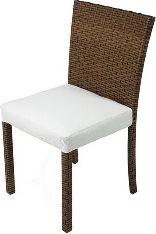 Cadeira Dixon Revestida em Fibra Sintentica e Assento cor Branco com Base Aluminio - 44539 - Sun House
