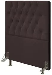 Cabeceira Cama Box Solteiro 90cm Diamante Sintético J02 Marrom - Mpoze