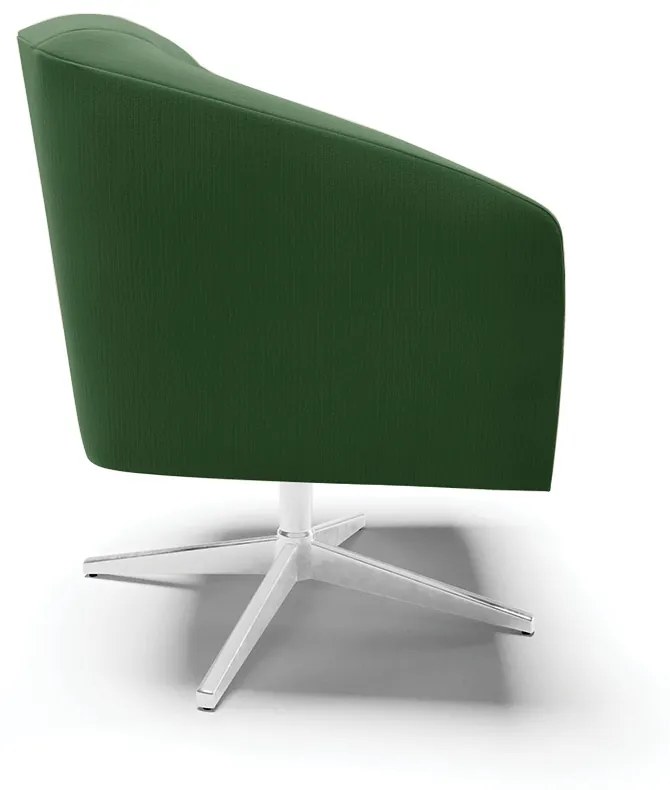 Poltrona Decorativa Giratória Cromada Stella Suede D03 - D'Rossi - Verde