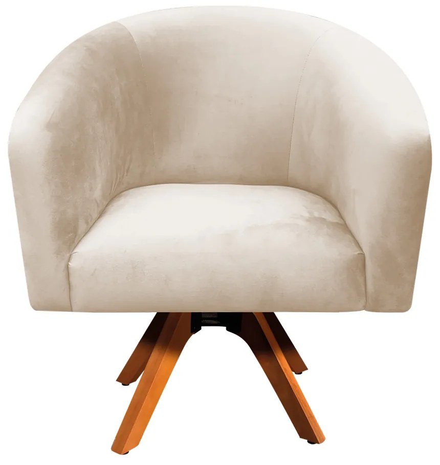 Poltrona Decorativa Giratória MM30 Kit 2 Stella Suede Bege D03 - D'Rossi