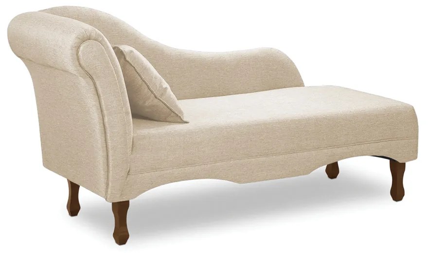 Divã Recamier Pés Retrô Medelin 150cm Linho E03 - D'Rossi - Bege