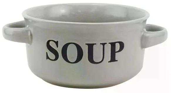 Bowl Soup em Porcelana Cor Cinza Escuro com Alca