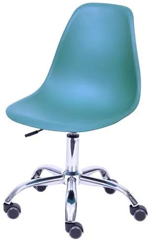 Cadeira Eames com Rodizio Polipropileno Azul Petroleo - 43042 Sun House