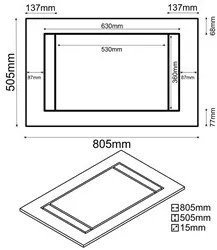 Balcão para Cooktop 80cm 2 Portas Flórida Preto/Cinza - Lumil Móveis