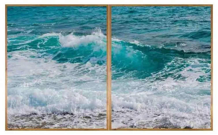 Kit 2 Quadros Decorativos Ondas 1 - FR 51170
